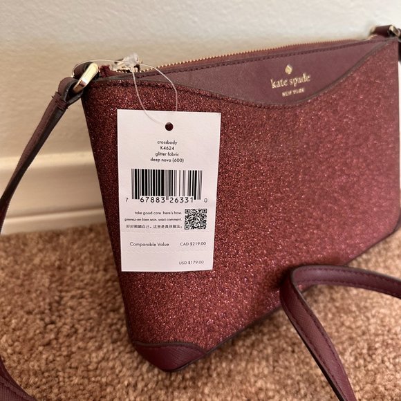 NWT KATE SPADE Shimmy Deep Nova Glitter Crossbody - Picture 3 of 5